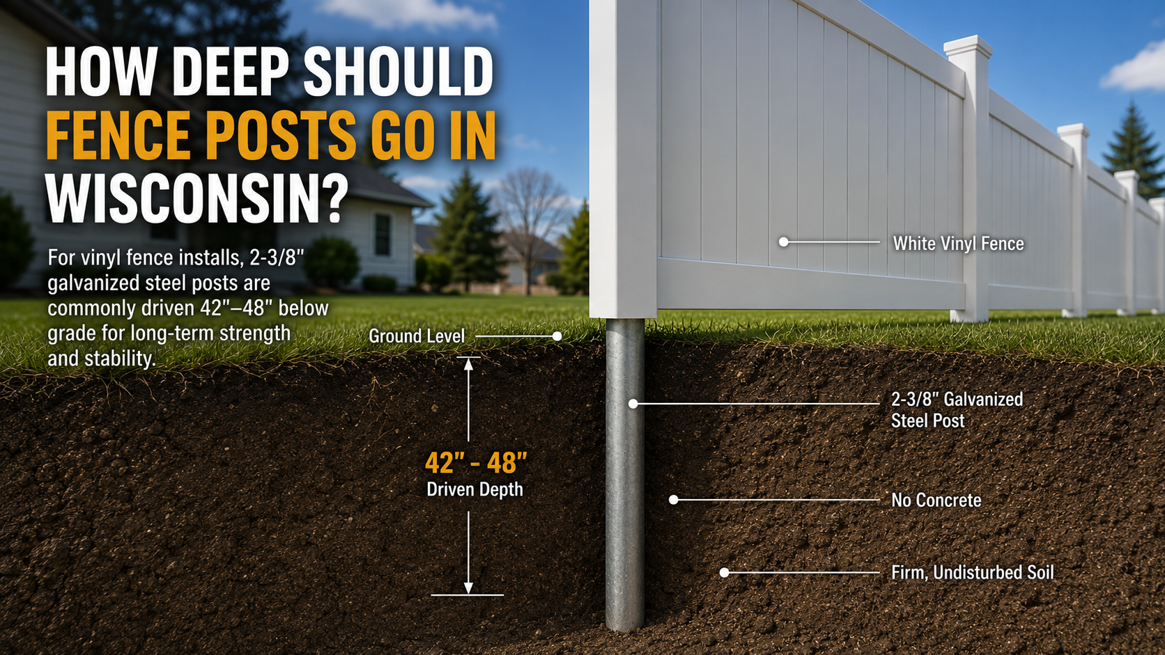 How Deep Should Fence Posts Go in Wisconsin?