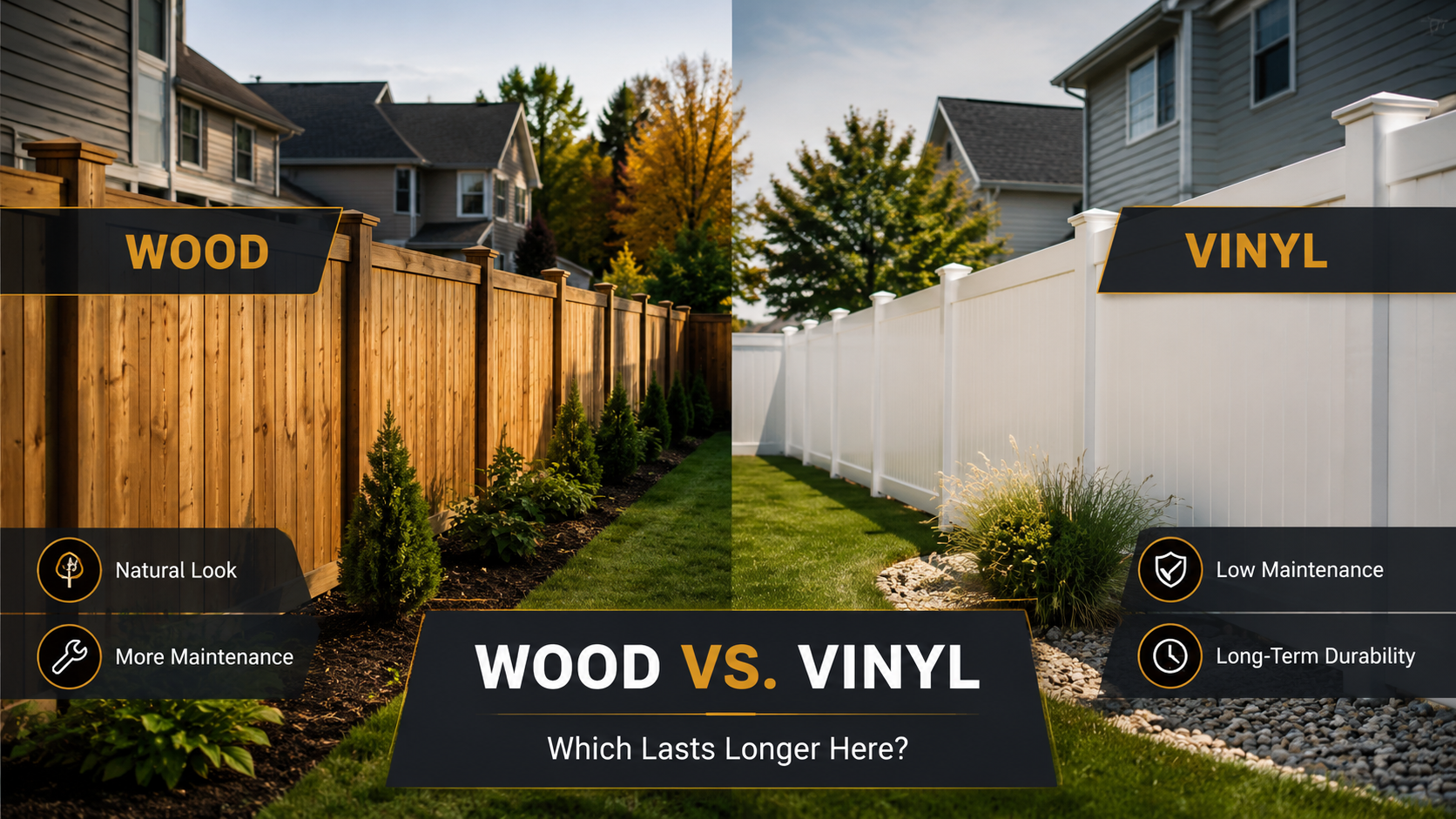 Wood vs. Vinyl Privacy Fence: Which Lasts Longer Here?